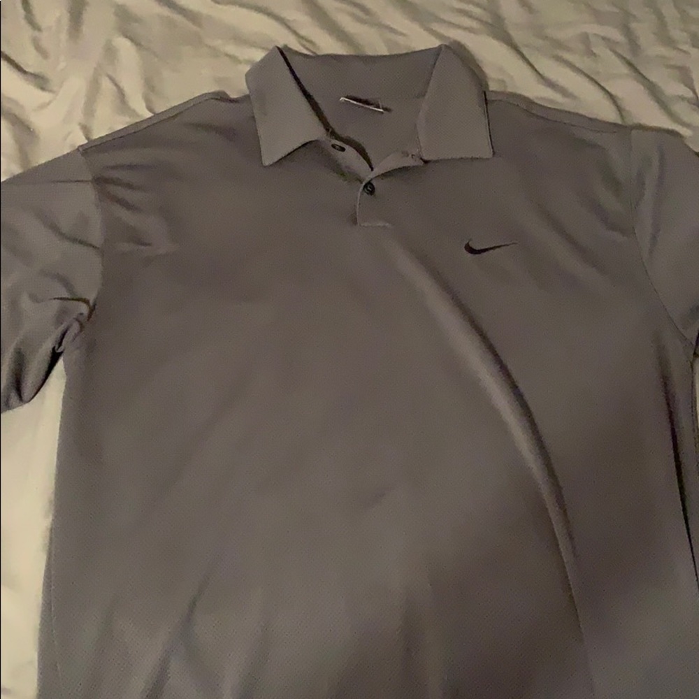 Nike Golf Dri Fit polo. Charcoal grey size Large